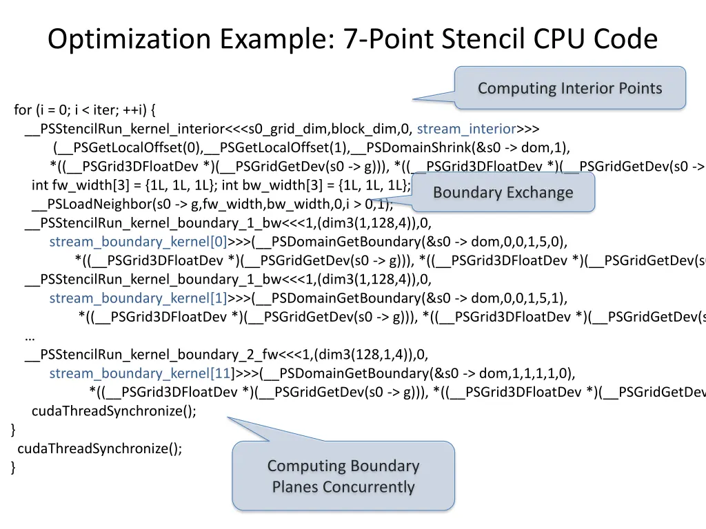 optimization example 7 point stencil cpu code