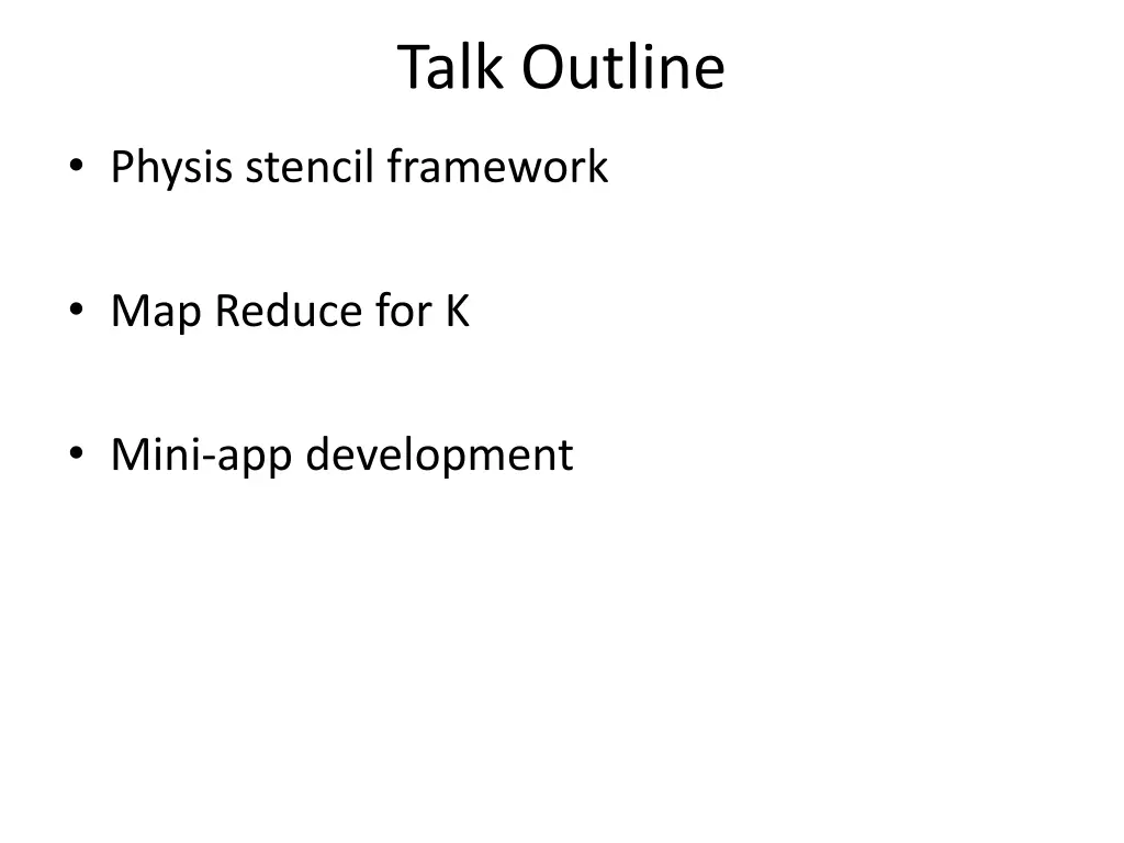 talk outline