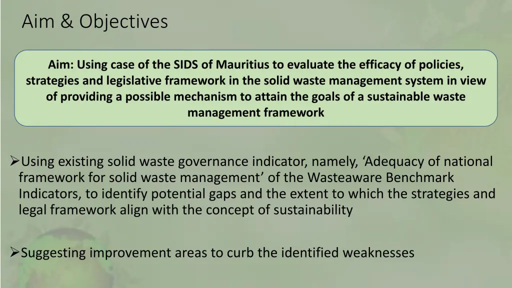 aim objectives