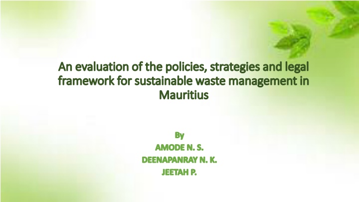an evaluation of the policies strategies