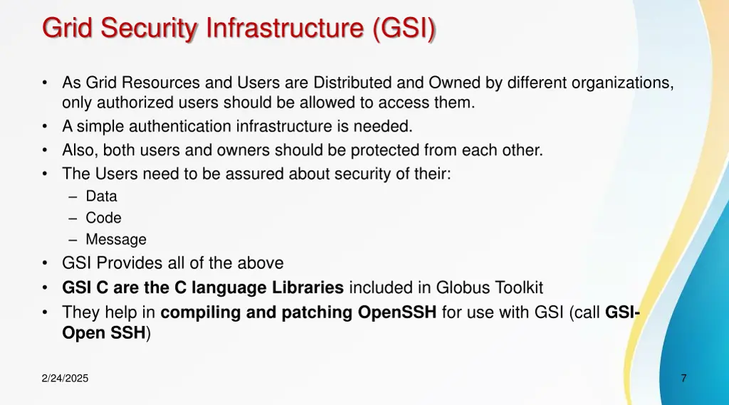 grid security infrastructure gsi