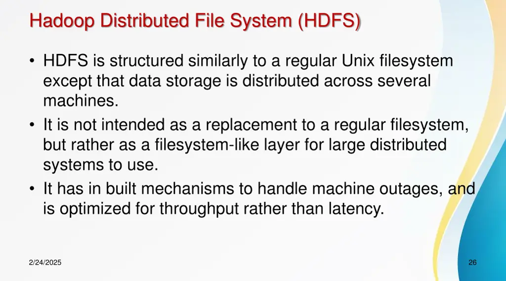 hadoop distributed file system hdfs