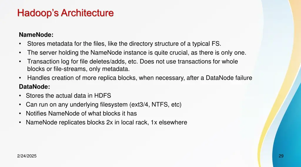 hadoop s architecture