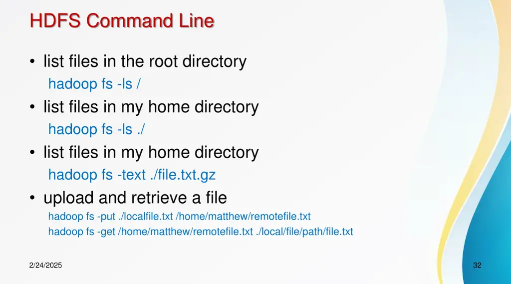 hdfs command line