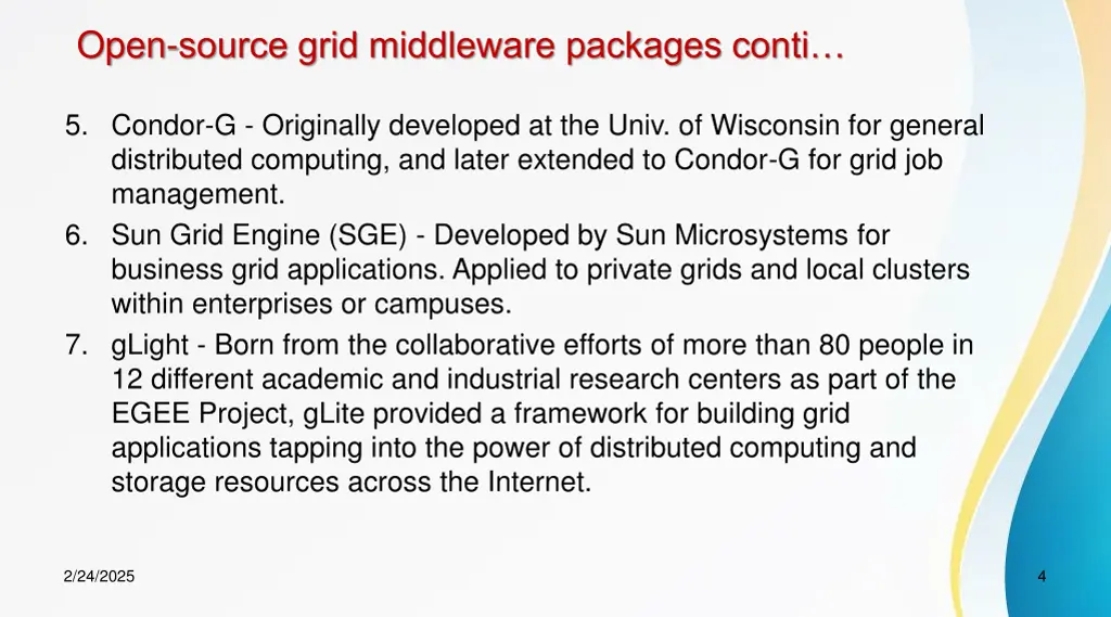 open source grid middleware packages conti
