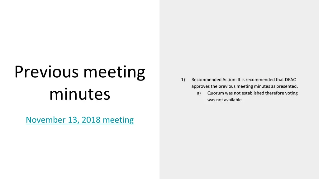 previous meeting minutes