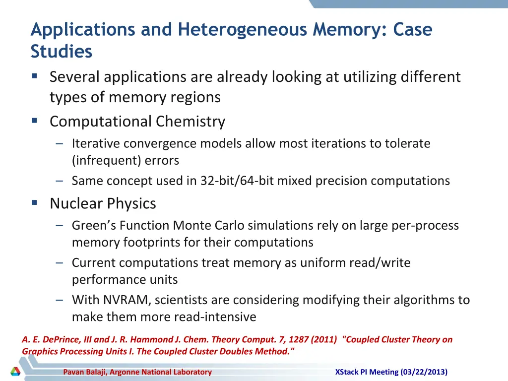 applications and heterogeneous memory case