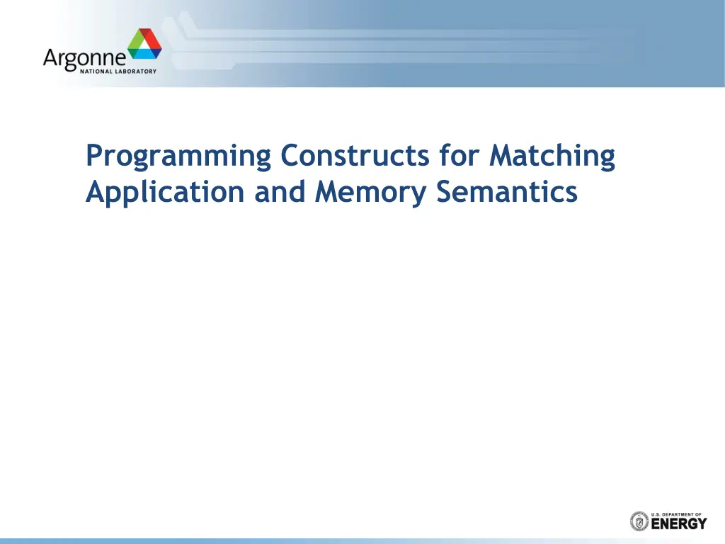 programming constructs for matching application