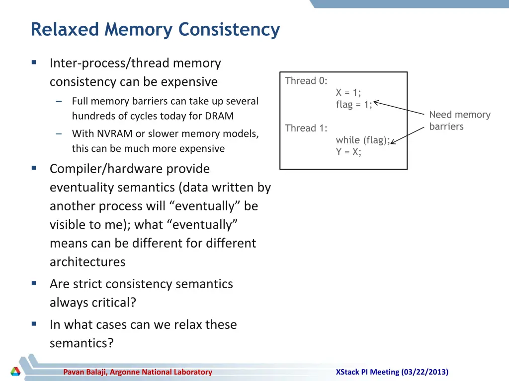 relaxed memory consistency