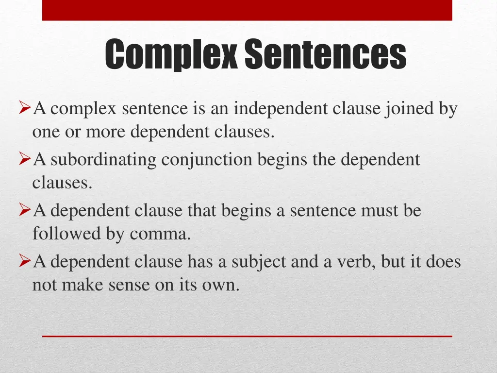 complex sentences