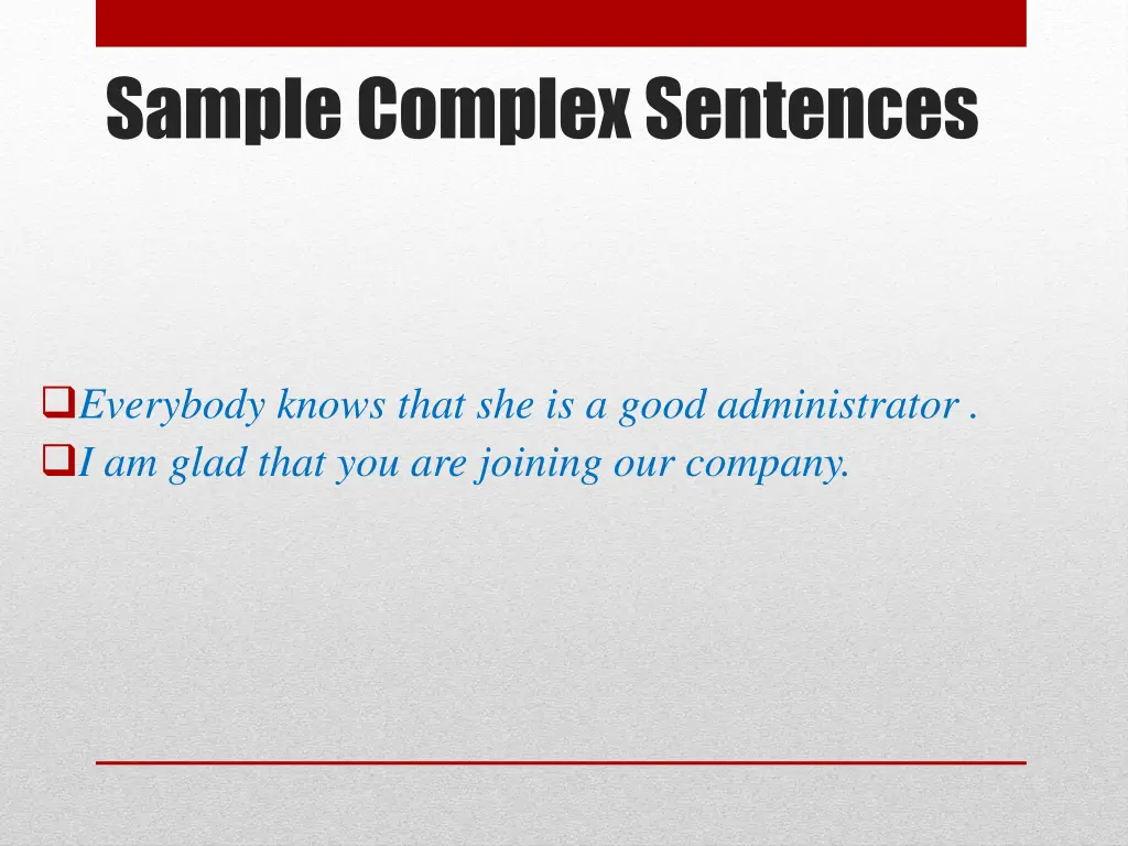 sample complex sentences
