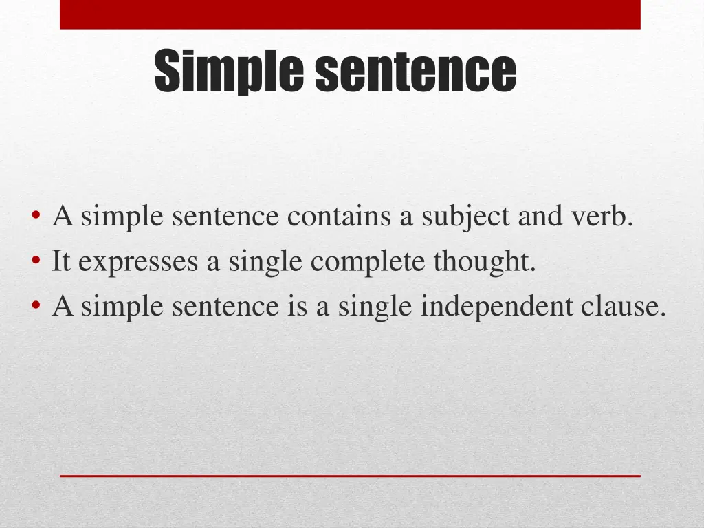 simple sentence