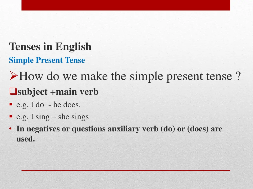 tenses in english simple present tense