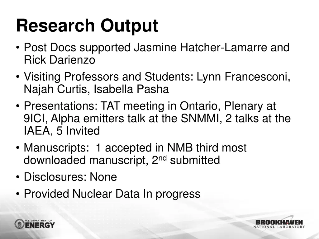 research output post docs supported jasmine