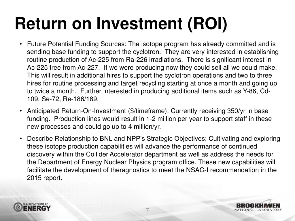 return on investment roi