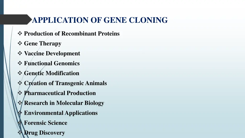 application of gene cloning