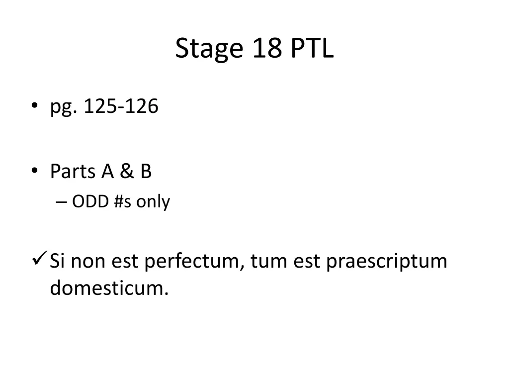 stage 18 ptl