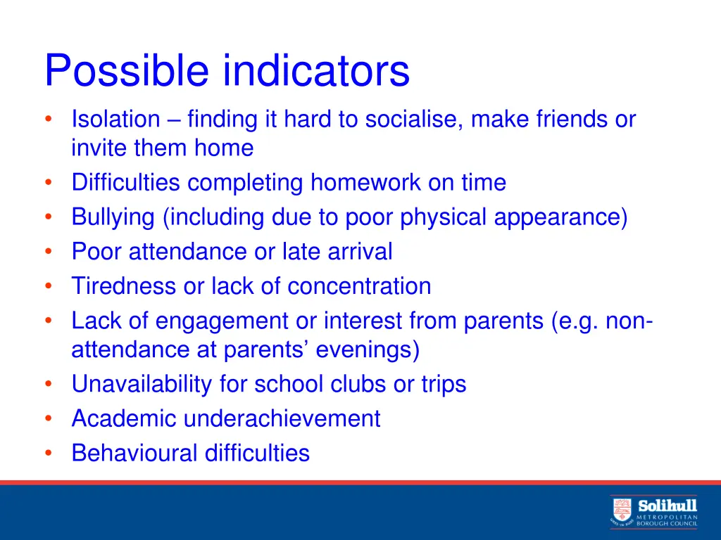 possible indicators isolation finding it hard