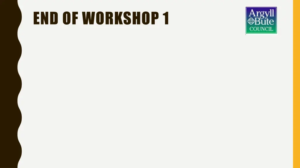 end of workshop 1