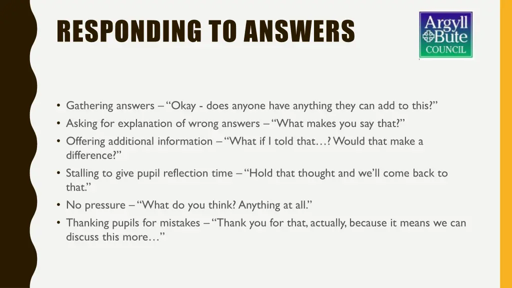 responding to answers 1