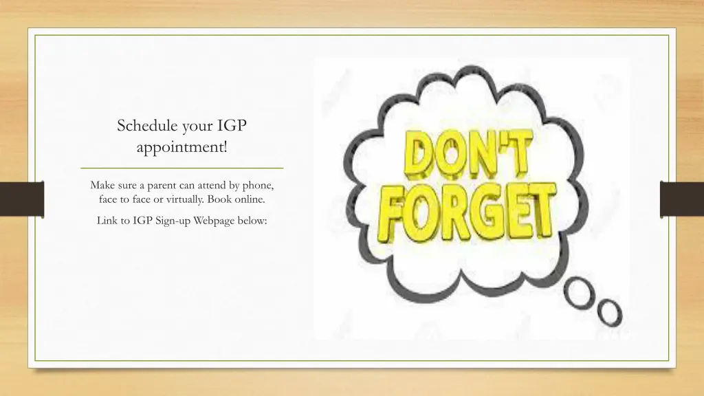 schedule your igp appointment