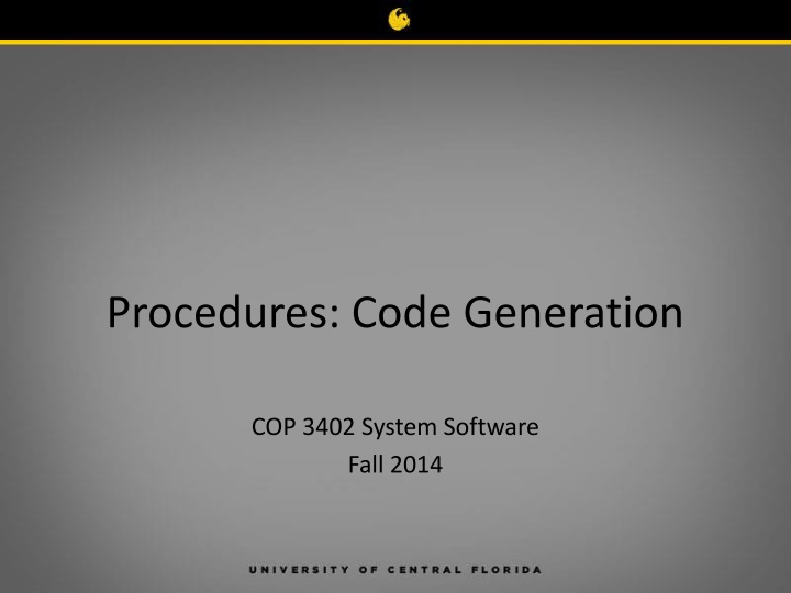 procedures code generation