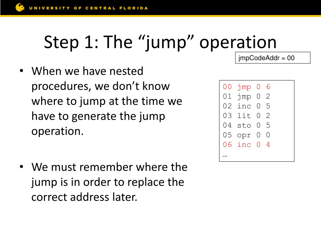 step 1 the jump operation 3