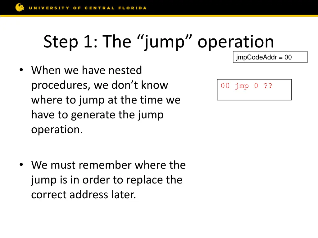 step 1 the jump operation
