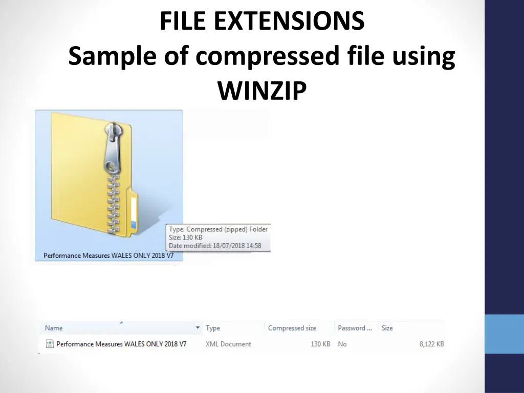 file extensions sample of compressed file using