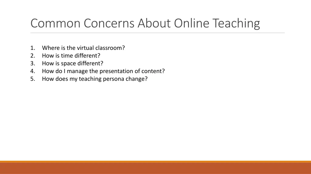 common concerns about online teaching
