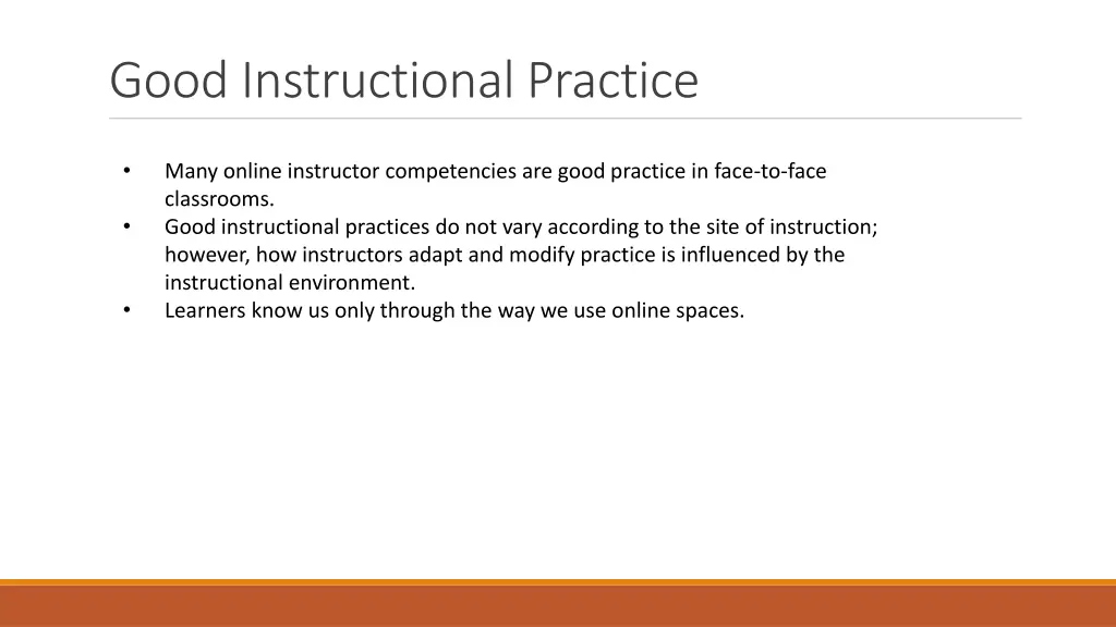good instructional practice