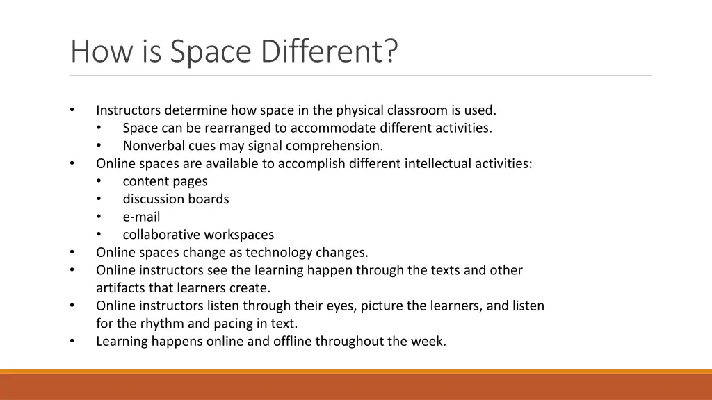 how is space different