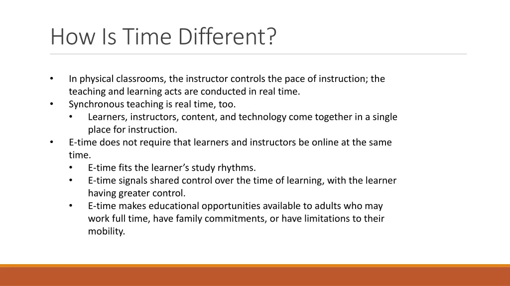how is time different