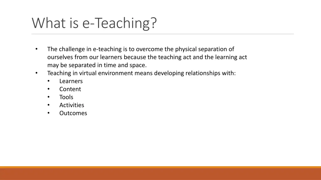 what is e teaching