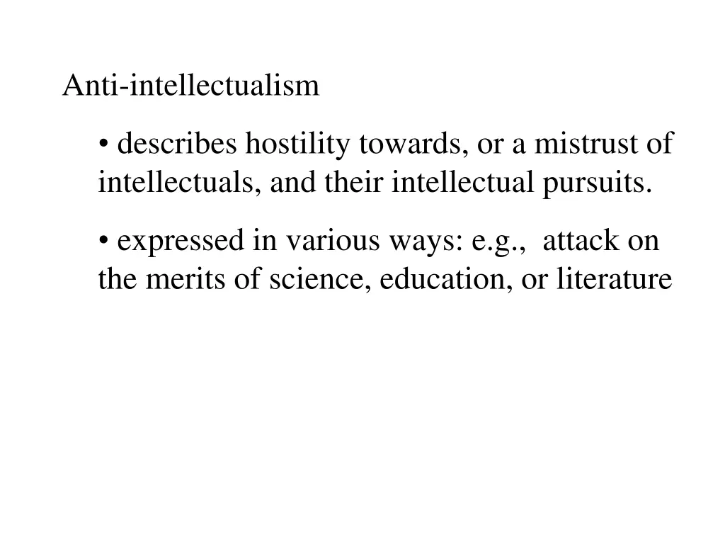 anti intellectualism