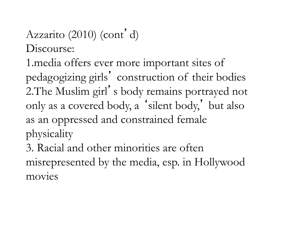 azzarito 2010 cont d discourse 1 media offers