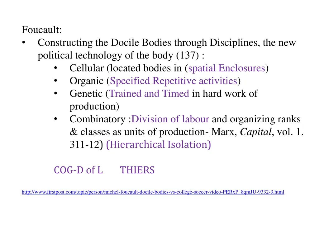 foucault constructing the docile bodies through