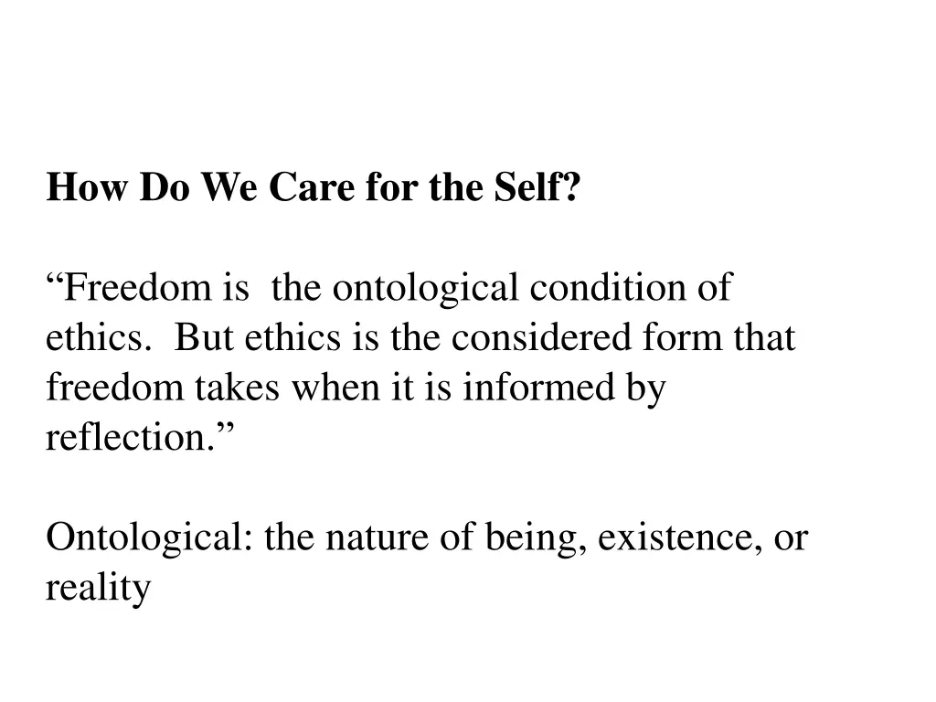 how do we care for the self