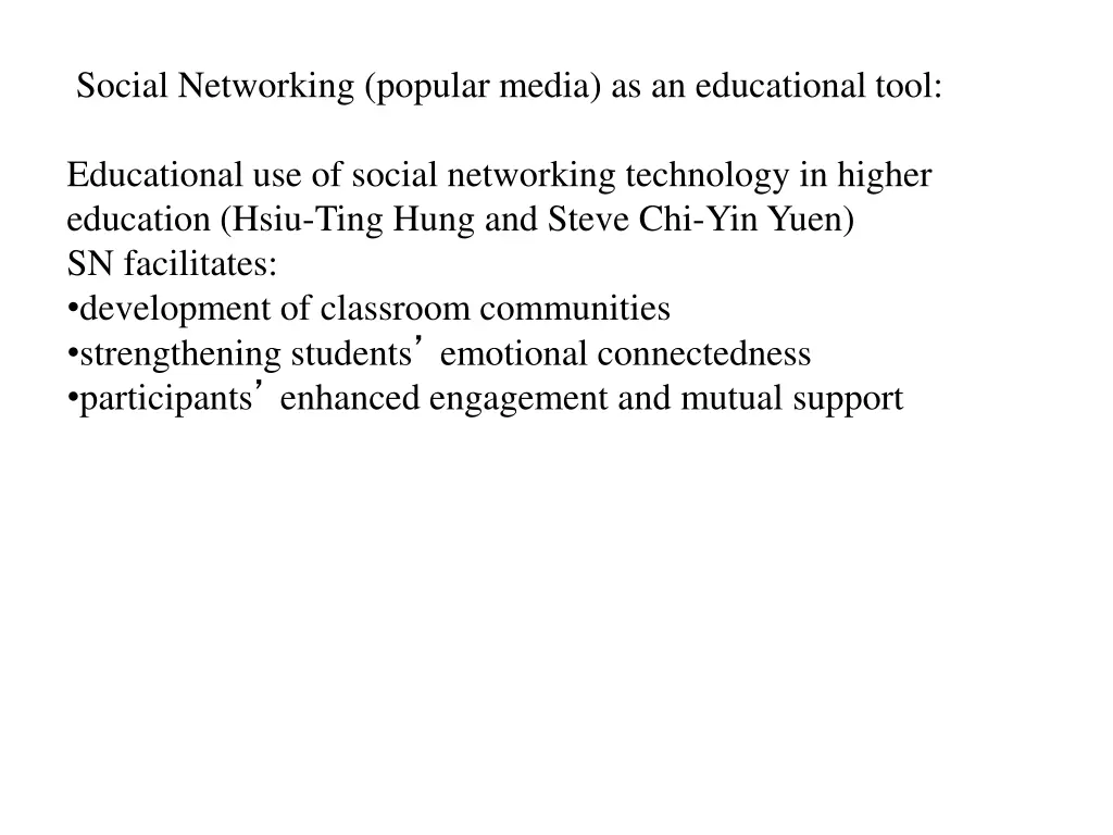 social networking popular media as an educational