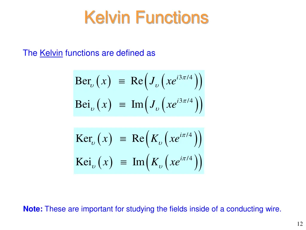 kelvin functions