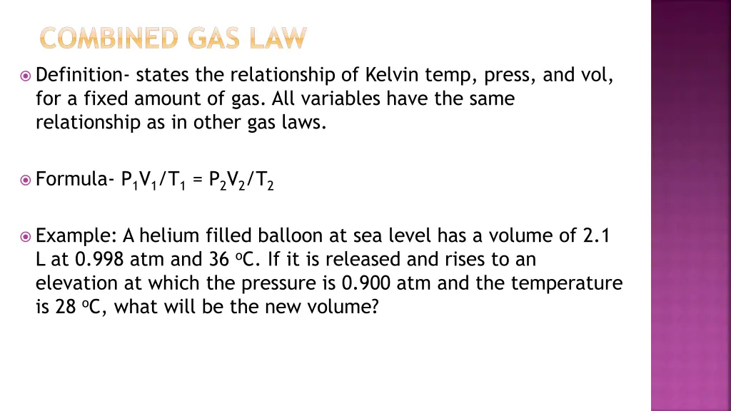 combined gas law