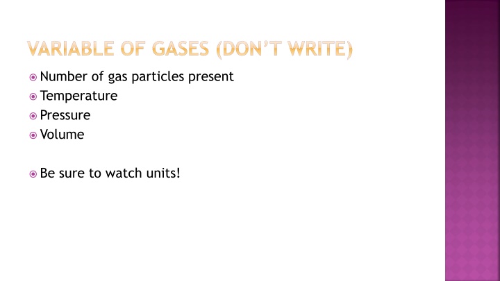 variable of gases don t write