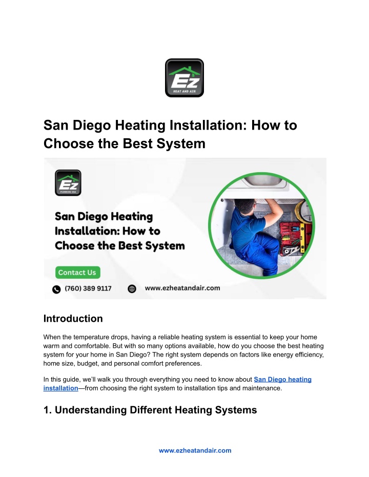 san diego heating installation how to choose