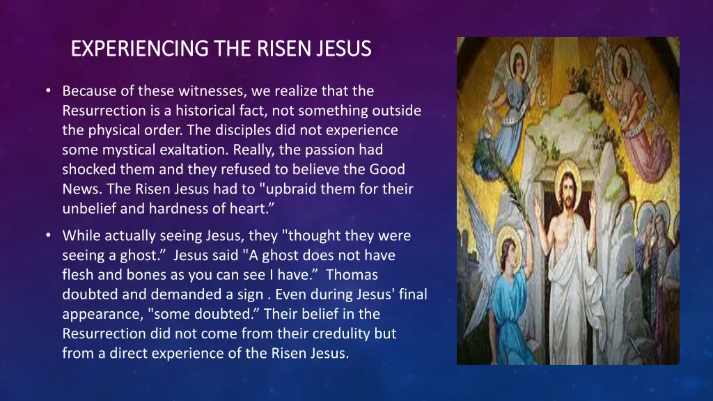 experiencing the risen jesus experiencing