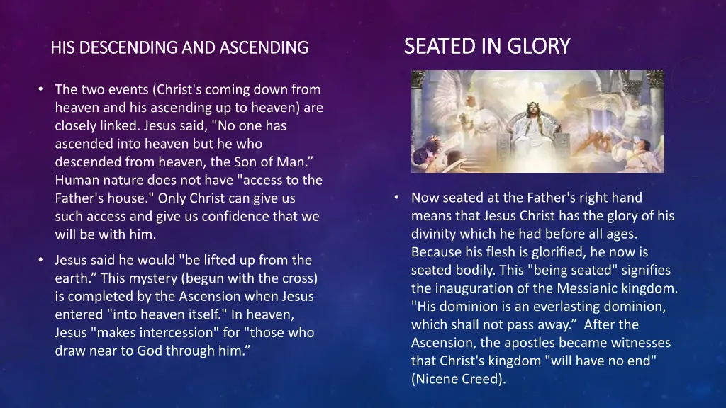 his descending and ascending his descending