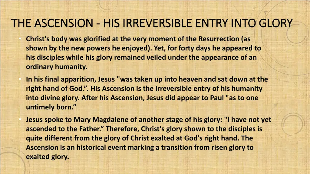 the ascension the ascension his irreversible