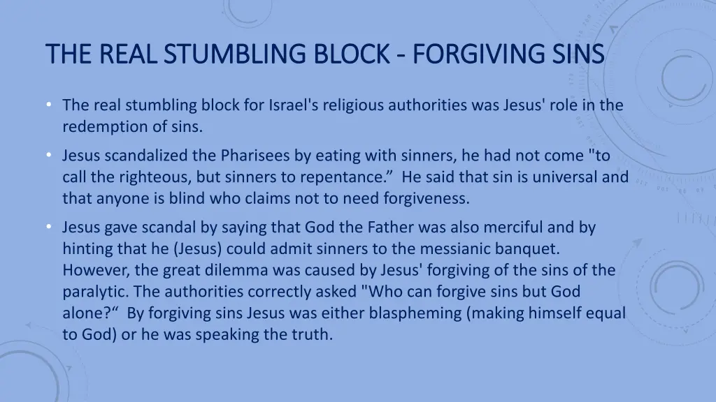 the real stumbling block the real stumbling block
