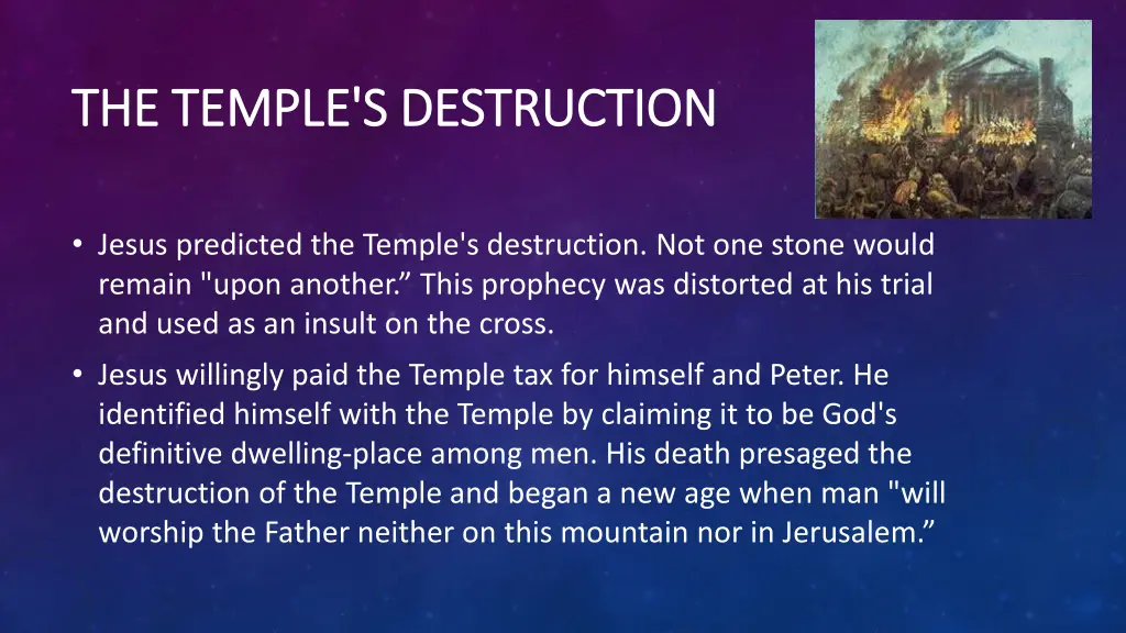 the temple s destruction the temple s destruction