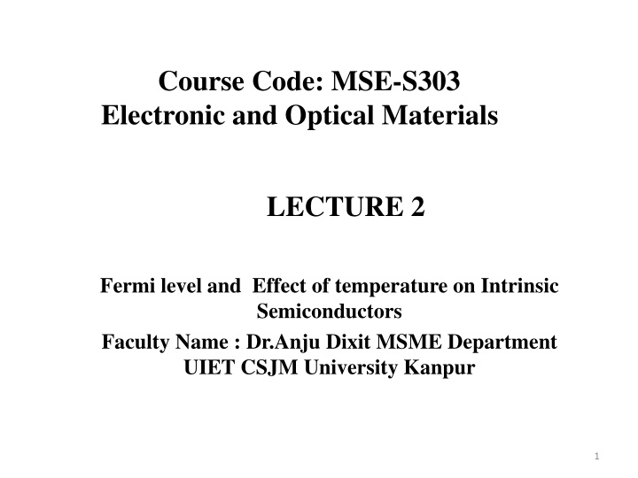 course code mse s303 electronic and optical