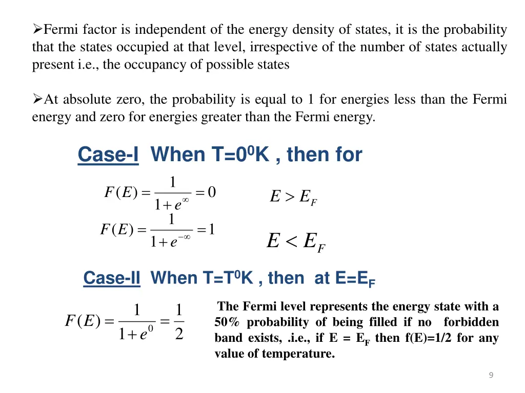 fermi factor is independent of the energy density